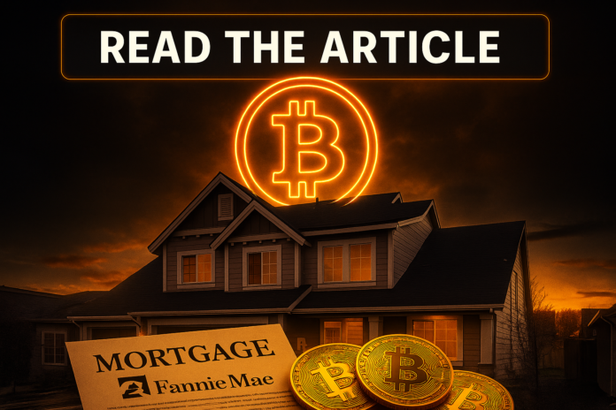 Fannie Mae accepts Bitcoin collateral, READ THE ARTICLE at top