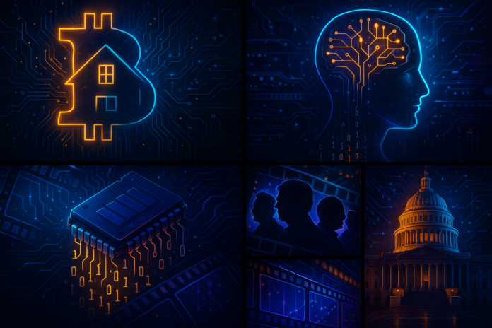 Weekly tech wrap-up collage with AI, crypto, and tech stories