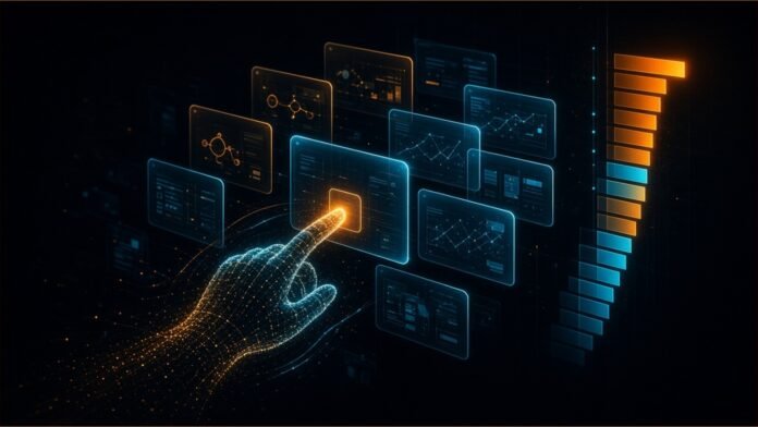 Anchor Launches Action Index for Computer-Use Agents Browser window replaying a dashed path of clicks as solid code rails for a computer-use agent