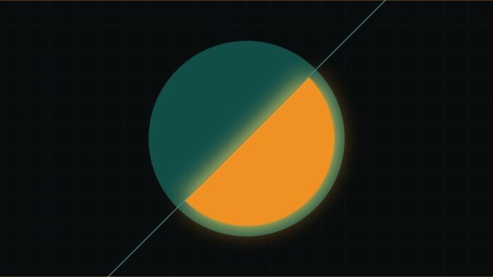 Anthropic and GSA Agree 40% Claude Discount | TSN Illustration of a teal circle with a glowing amber segment cut by a thin diagonal line.