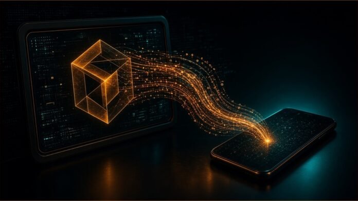 Citizen Lab: Spyware Delivered to Al Jazeera via Online Ads Grid of glowing ad banners on a dark screen, one unfolding into a thin stream of code