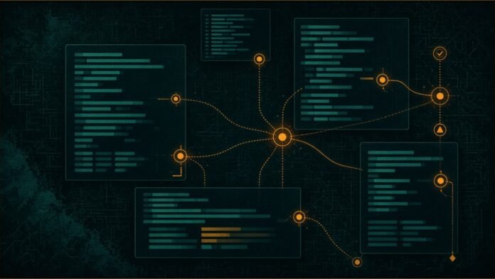 How Anthropic’s Claude Code Team Reviews Code | TSN Abstract code panels linked by amber review markers.