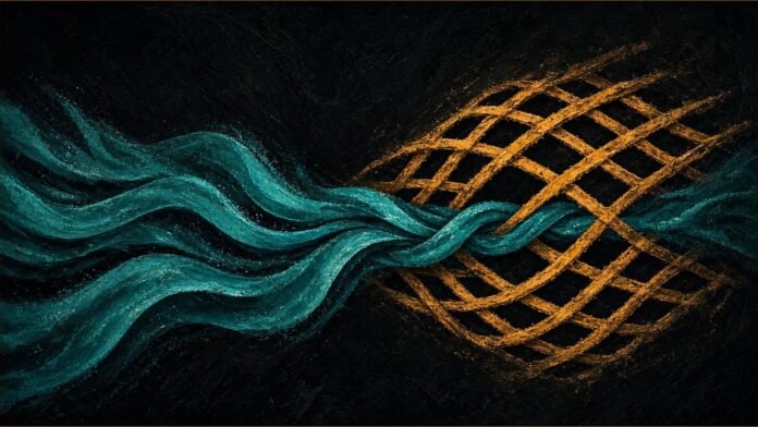 Deepgram to Buy Daily, Pipecat Gets a Foundation | TSN Illustration of teal waves braiding into one stream through an amber lattice.