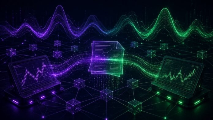 DRW and Marex Trade First OTC Swap on Canton via Derivnex Two trading terminals exchanging a holographic swap contract across ledger nodes