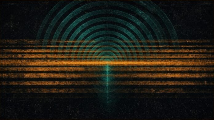FCC Opens 50 MHz of Cellular Spectrum to Drones | TSN Illustration of teal wave arcs rising through layered amber frequency bands.