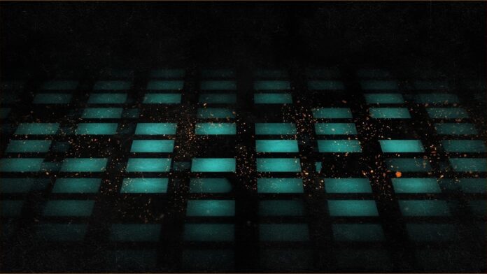 Poryadok Hack Shuts Russian Home Goods Stores | TSN Illustration of Poryadok concept in teal and amber: rows of teal light panels, some gone dark, with amber sparks drifting through the gaps.