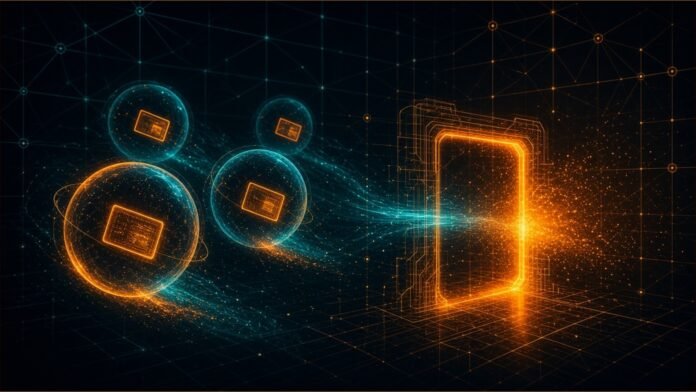 ServiceNow Unveils AI Passport for Agent Runtime Control A passport stamp branding an agent node, with kill-switch rails and MCP pipes.