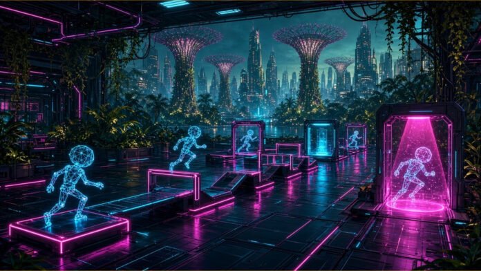 Singapore Launches AI Agent Testing Kit and Cyber Task Force Branching path of light traced by a small robotic cursor through a maze, with checkpoint rings along every step