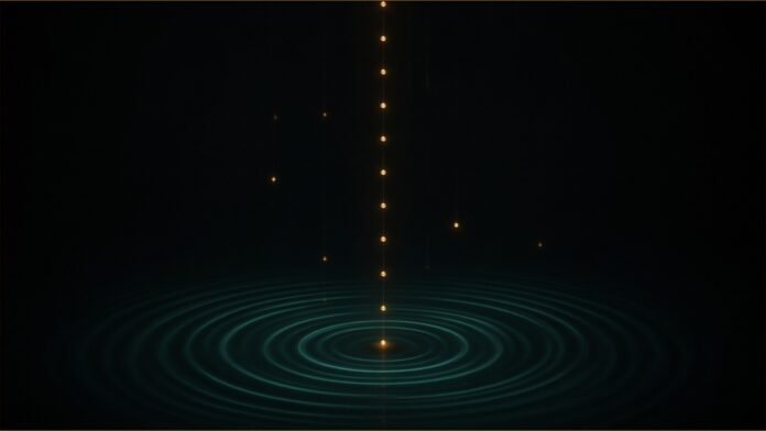 Strategy Holders Approve Daily Preferred Dividends | TSN Illustration of evenly spaced amber droplets falling into rippling teal rings.