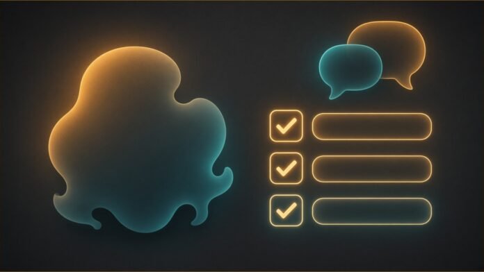 Tolan Reportedly Raises $30M for AI Companion | TSN Illustration of a rounded abstract character shape beside a checklist and speech bubbles.