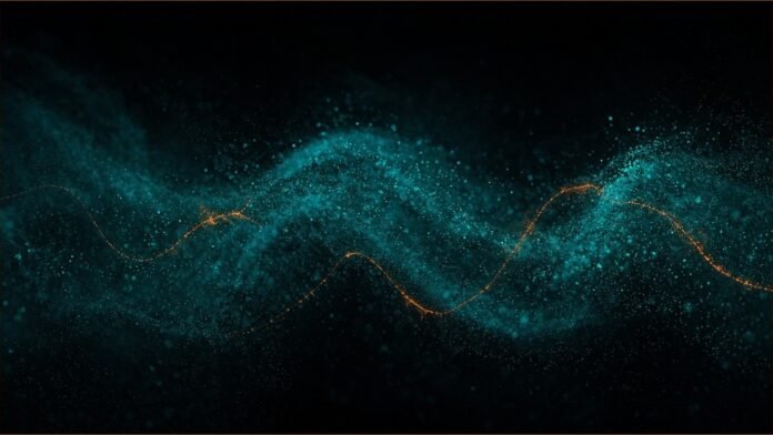 Trezor Warns CryptoBilis Buyers After Implant Report | TSN Trezor illustration: flowing teal field of light particles with a thin amber thread winding hidden through it