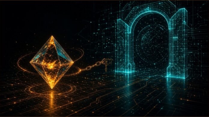 VanEck Asks SEC to Withdraw Lido Staked ETH ETF Dark registration dossier sealed with a glowing withdrawal stamp beside a dormant hexagonal coin